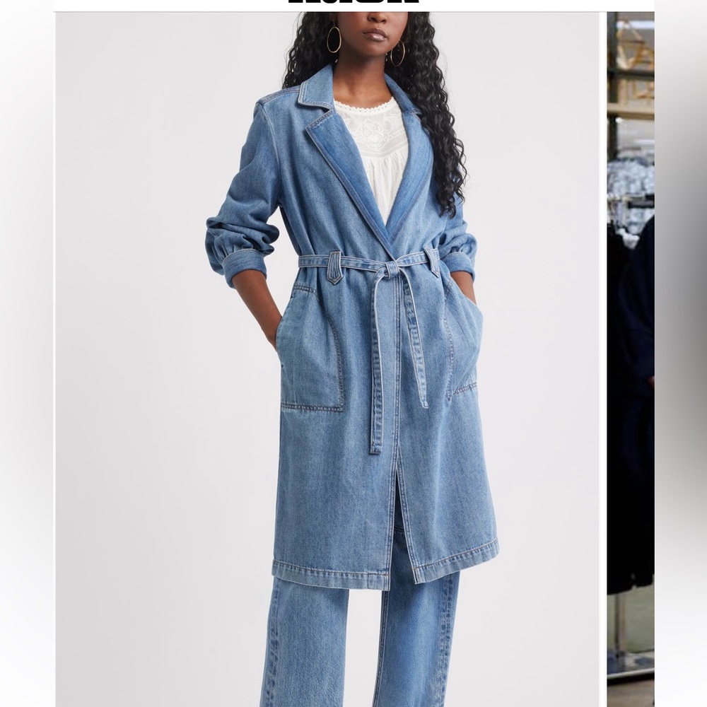 Treasure & Bond Light Blue Denim Trench Coat